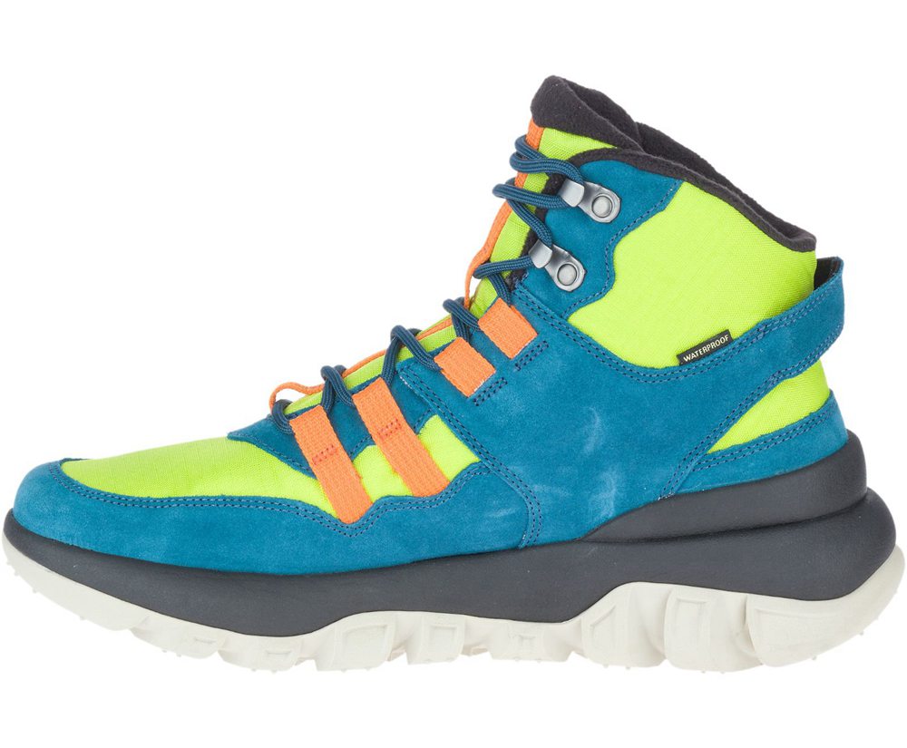 Botas Homem - Merrell Atb Mid Polar Waterproof - Azuis/Verdes - AEW287413